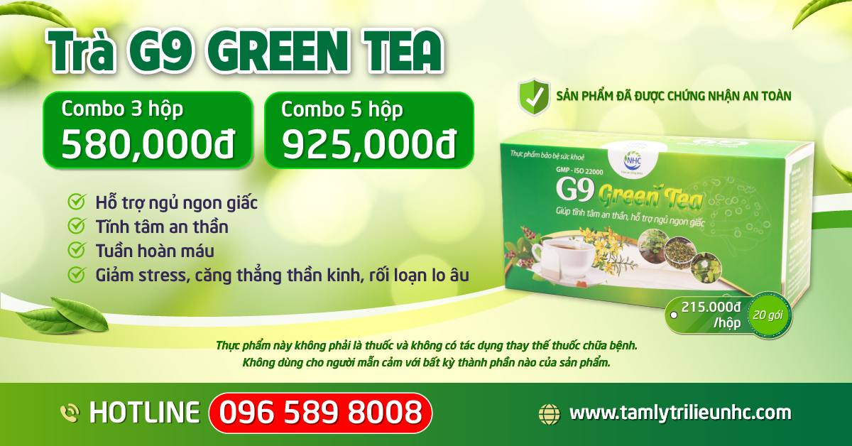trà g9 Green tea giúp ngủ ngon